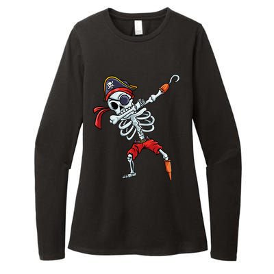 Halloween Dabbing Pirate Skeleton Funny Dab Womens CVC Long Sleeve Shirt