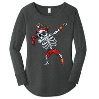 Halloween Dabbing Pirate Skeleton Funny Dab Women's Perfect Tri Tunic Long Sleeve Shirt