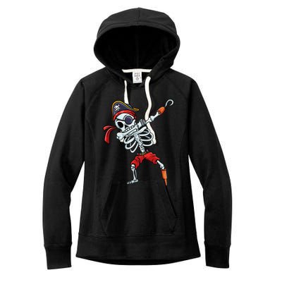 Halloween Dabbing Pirate Skeleton Funny Dab Women's Fleece Hoodie