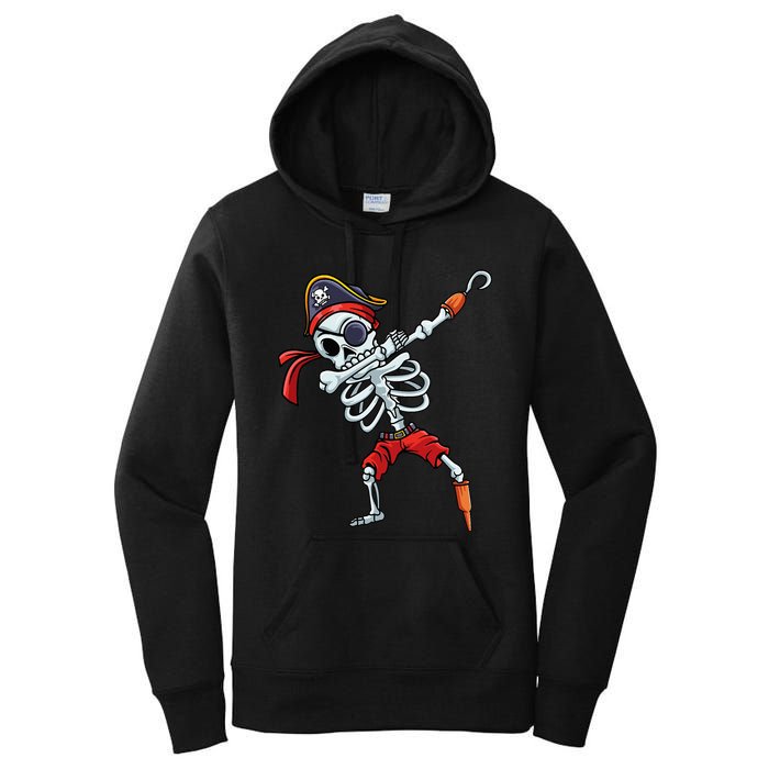 Halloween Dabbing Pirate Skeleton Funny Dab Women's Pullover Hoodie