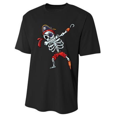 Halloween Dabbing Pirate Skeleton Funny Dab Performance Sprint T-Shirt