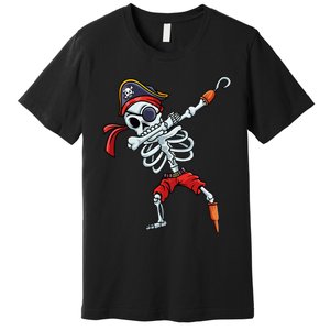 Halloween Dabbing Pirate Skeleton Funny Dab Premium T-Shirt