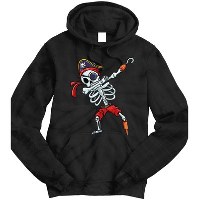 Halloween Dabbing Pirate Skeleton Funny Dab Tie Dye Hoodie