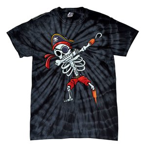 Halloween Dabbing Pirate Skeleton Funny Dab Tie-Dye T-Shirt