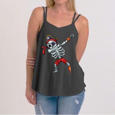 Halloween Dabbing Pirate Skeleton Funny Dab Women's Strappy Tank