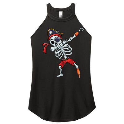 Halloween Dabbing Pirate Skeleton Funny Dab Women's Perfect Tri Rocker Tank