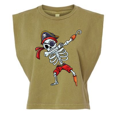 Halloween Dabbing Pirate Skeleton Funny Dab Garment-Dyed Women's Muscle Tee