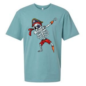 Halloween Dabbing Pirate Skeleton Funny Dab Sueded Cloud Jersey T-Shirt