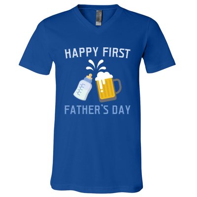 Husband Daddy Protector Hero Love Family Design Gift V-Neck T-Shirt