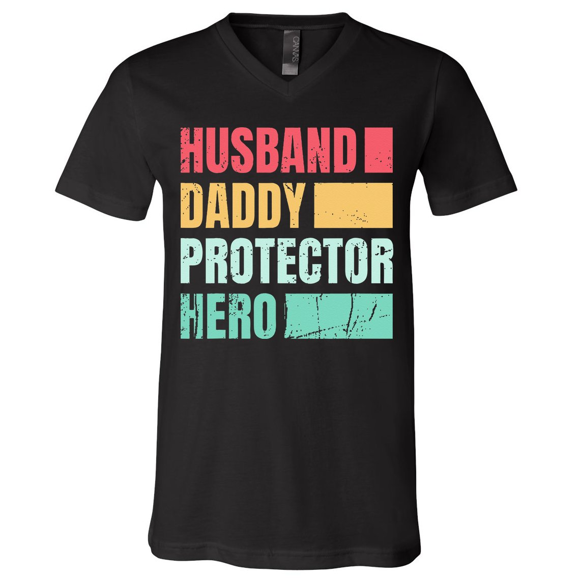 Husband Daddy Protector Hero V-Neck T-Shirt
