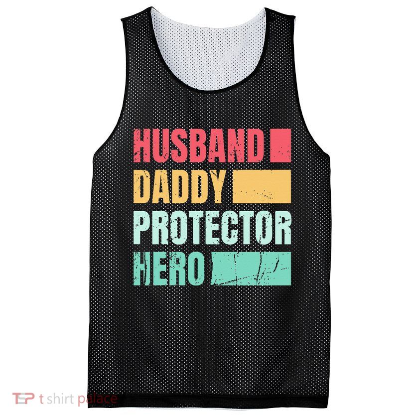 Husband Daddy Protector Hero Mesh Reversible Basketball Jersey Tank