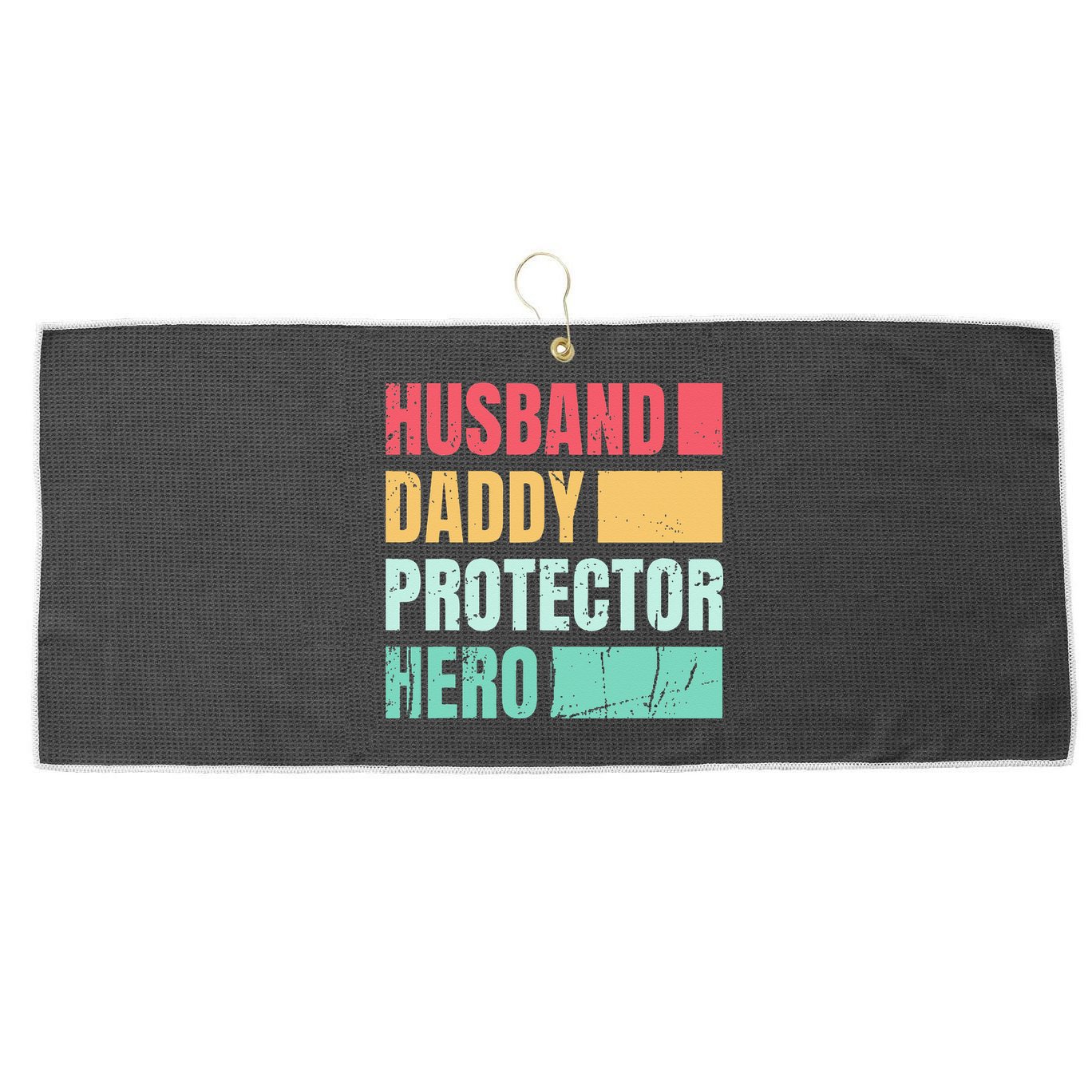 Husband Daddy Protector Hero Large Microfiber Waffle Golf Towel