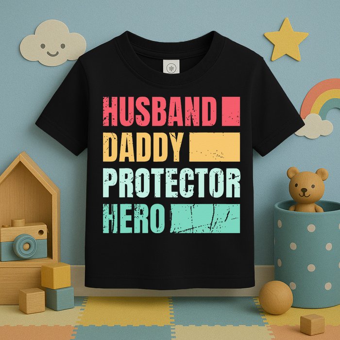 Husband Daddy Protector Hero Toddler T-Shirt
