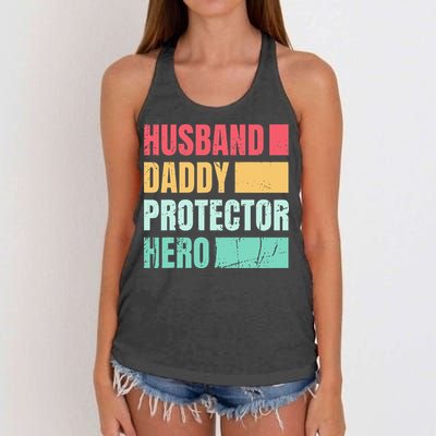 Husband Daddy Protector Hero Women's Knotted Racerback Tank