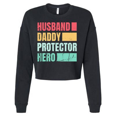 Husband Daddy Protector Hero Cropped Pullover Crew