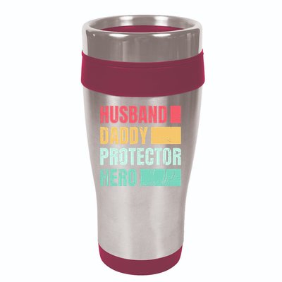 Husband Daddy Protector Hero 16oz Travel Tumbler