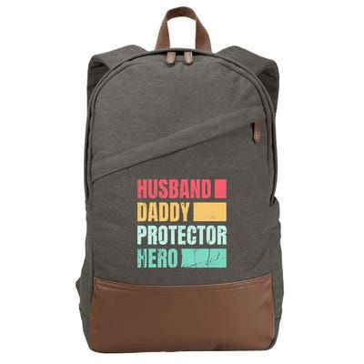 Husband Daddy Protector Hero Cotton Canvas Backpack