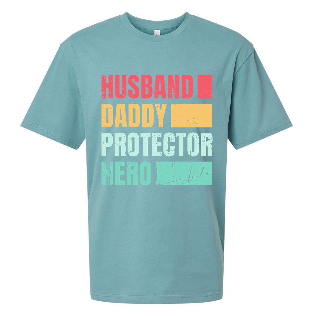 Husband Daddy Protector Hero Sueded Cloud Jersey T-Shirt