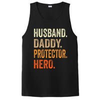 Husband Daddy Protector Hero Fathers Day Dad Funny Father PosiCharge Competitor Tank