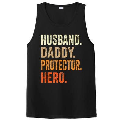 Husband Daddy Protector Hero Fathers Day Dad Funny Father PosiCharge Competitor Tank