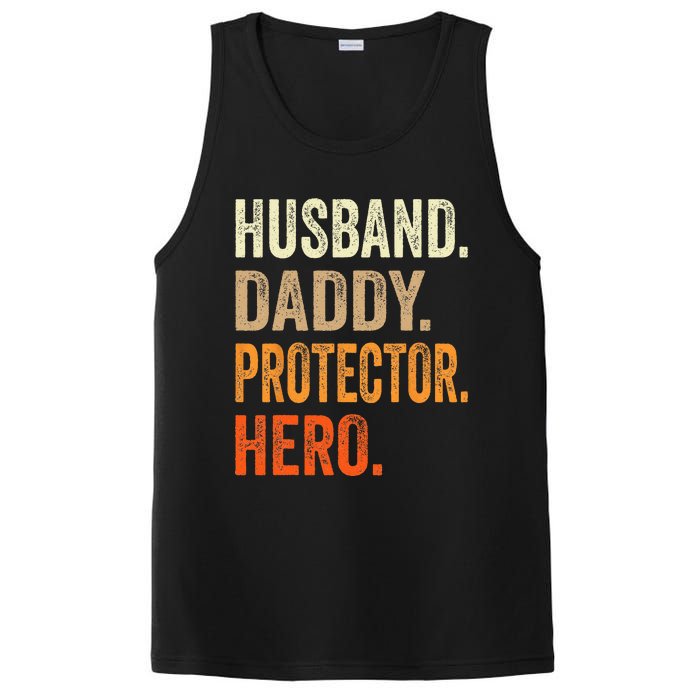 Husband Daddy Protector Hero Fathers Day Dad Funny Father PosiCharge Competitor Tank