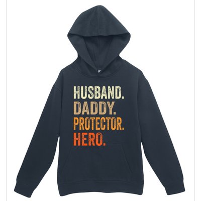 Husband Daddy Protector Hero Fathers Day Dad Funny Father Urban Pullover Hoodie