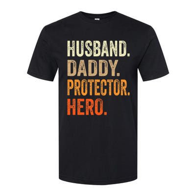 Husband Daddy Protector Hero Fathers Day Dad Funny Father Softstyle CVC T-Shirt