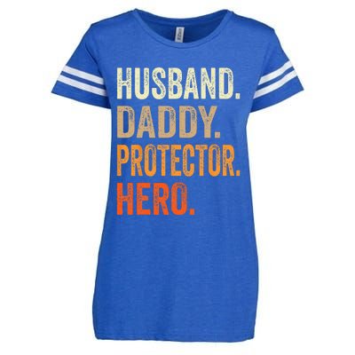 Husband Daddy Protector Hero Fathers Day Dad Funny Father Enza Ladies Jersey Football T-Shirt