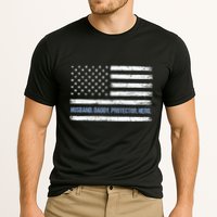 Husband Daddy Protector Hero Fathers Day American Flag Dad Cool Gift Cooling Performance Crew T-Shirt