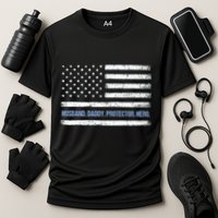 Husband Daddy Protector Hero Fathers Day American Flag Dad Cool Gift Cooling Performance Crew T-Shirt
