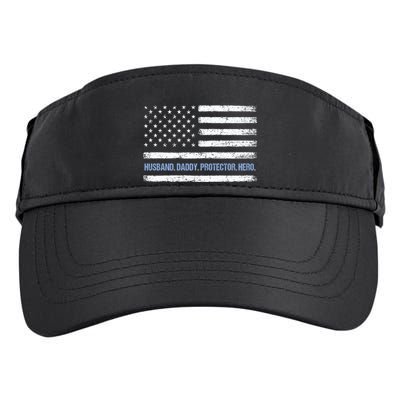 Husband Daddy Protector Hero Fathers Day American Flag Dad Cool Gift Adult Drive Performance Visor