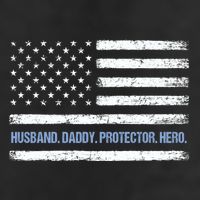 Husband Daddy Protector Hero Fathers Day American Flag Dad Cool Gift Beanie
