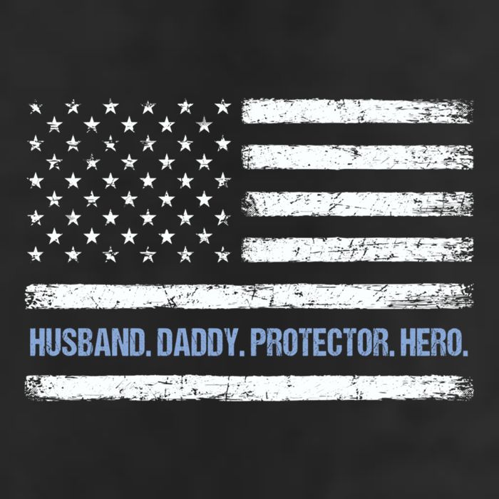 Husband Daddy Protector Hero Fathers Day American Flag Dad Cool Gift Beanie