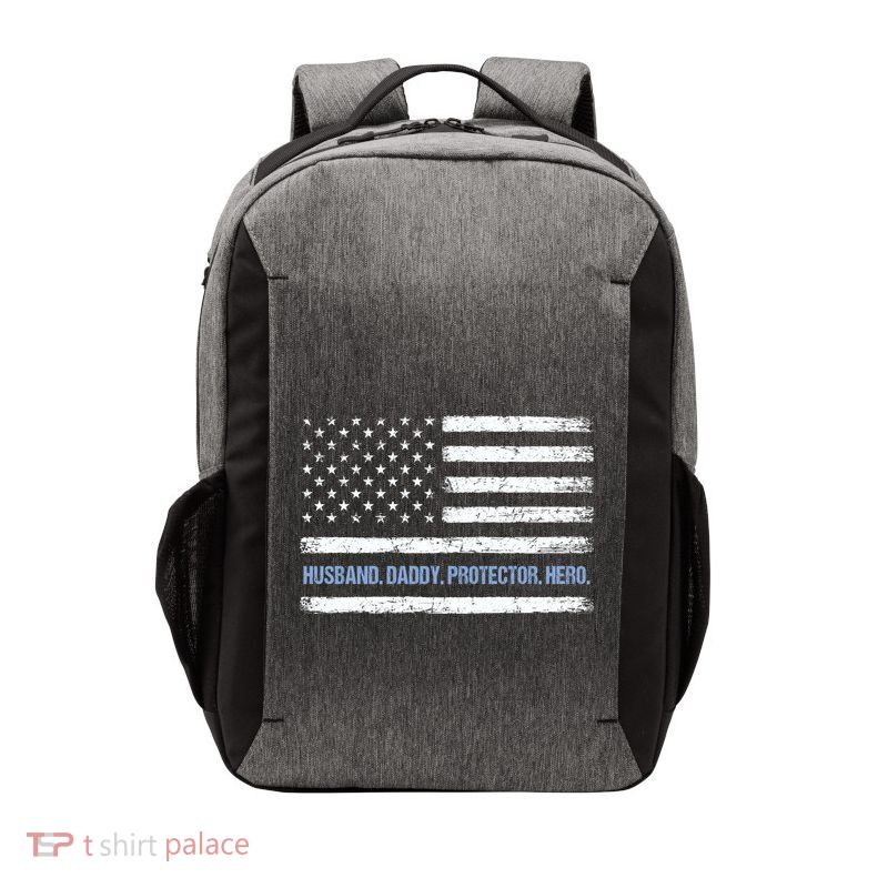 Husband Daddy Protector Hero Fathers Day American Flag Dad Cool Gift Vector Backpack