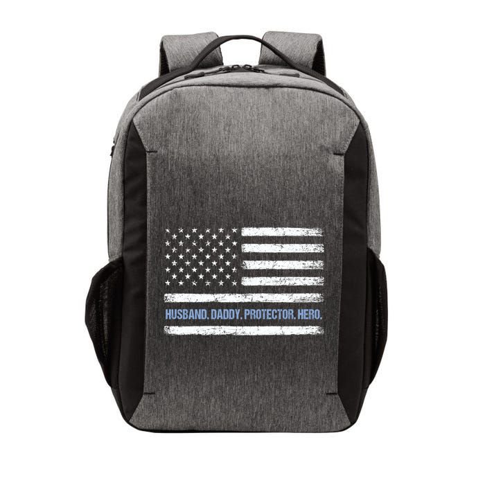Husband Daddy Protector Hero Fathers Day American Flag Dad Cool Gift Vector Backpack
