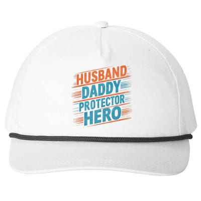 Husband Daddy Protector Hero Fathers Day Gift Snapback Five-Panel Rope Hat