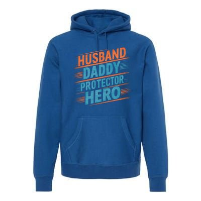 Husband Daddy Protector Hero Fathers Day Gift Premium Hoodie