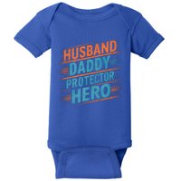 Husband Daddy Protector Hero Fathers Day Gift Baby Bodysuit