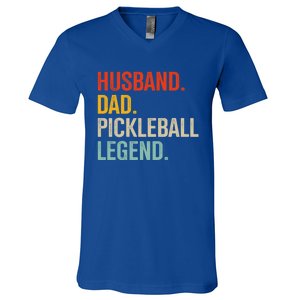 Husband Dad Pickleball Legend For Fathers Day Or Christmas Meaningful Gift V-Neck T-Shirt