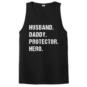 Husband Daddy Protector Hero Funny Gift Fathers Day Gift PosiCharge Competitor Tank