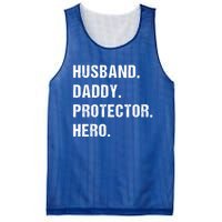 Husband Daddy Protector Hero Funny Gift Fathers Day Gift Mesh Reversible Basketball Jersey Tank