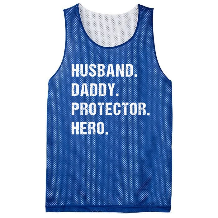 Husband Daddy Protector Hero Funny Gift Fathers Day Gift Mesh Reversible Basketball Jersey Tank