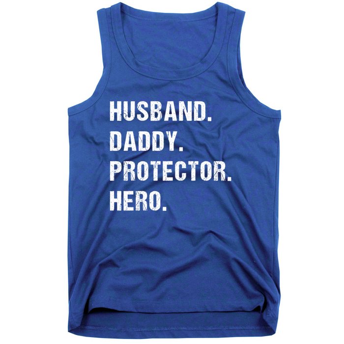 Husband Daddy Protector Hero Funny Gift Fathers Day Gift Tank Top