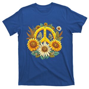 Hippie Daisy Peace Sign Retro Flower Sunflower Lovers T-Shirt