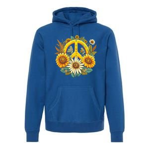 Hippie Daisy Peace Sign Retro Flower Sunflower Lovers Premium Hoodie