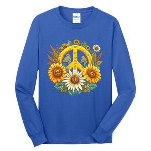 Hippie Daisy Peace Sign Retro Flower Sunflower Lovers Tall Long Sleeve T-Shirt