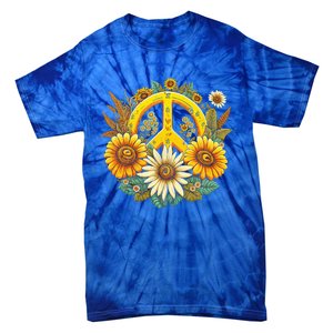 Hippie Daisy Peace Sign Retro Flower Sunflower Lovers Tie-Dye T-Shirt