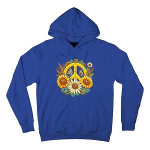 Hippie Daisy Peace Sign Retro Flower Sunflower Lovers Tall Hoodie