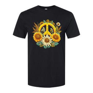 Hippie Daisy Peace Sign Retro Flower Sunflower Lovers Softstyle CVC T-Shirt