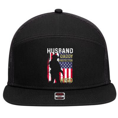 Husband Daddy Protector 7 Panel Mesh Trucker Snapback Hat